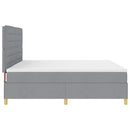 vidaXL Boxrugós ágy matracmal Világosszürke 200 x 200 cm szövet