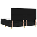 vidaXL Boxrugós ágy fejtámlával Fekete 200 x 200 cm szövet