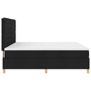 vidaXL Boxrugós ágy fejtámlával Fekete 200 x 200 cm szövet