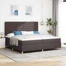 vidaXL Boxrugós ágy matracmal Sötét Barna 200 x 200 cm szövet