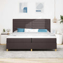 vidaXL Boxrugós ágy matracmal Sötét Barna 200 x 200 cm szövet