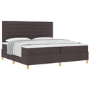 vidaXL Boxrugós ágy matracmal Sötét Barna 200 x 200 cm szövet