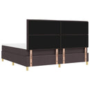 vidaXL Boxrugós ágy matracmal Sötét Barna 200 x 200 cm szövet