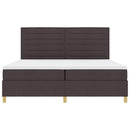 vidaXL Boxrugós ágy matracmal Sötét Barna 200 x 200 cm szövet