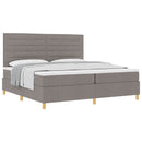 vidaXL Boxrugós ágy matracmal fejtámlával Tópszínű 200 x 200 cm szövet