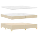 vidaXL Boxrugós ágy matracmal fejtámlával Krém 200 x 200 cm szövet