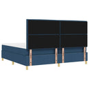 vidaXL Boxrugós ágy fejtámlával Kék 200 x 200 cm szövet