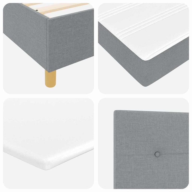 vidaXL Boxrugós ágy matracmal Világosszürke 80 x 200 cm szövet
