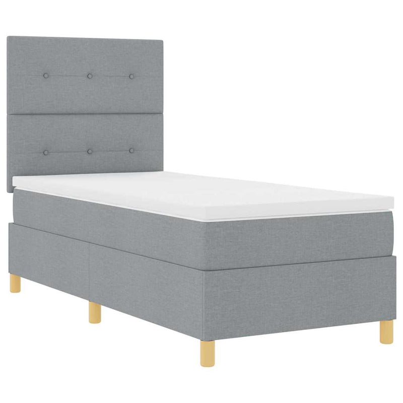 vidaXL Boxrugós ágy matracmal Világosszürke 80 x 200 cm szövet