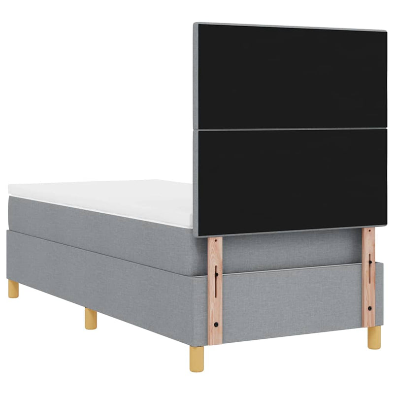 vidaXL Boxrugós ágy matracmal Világosszürke 80 x 200 cm szövet