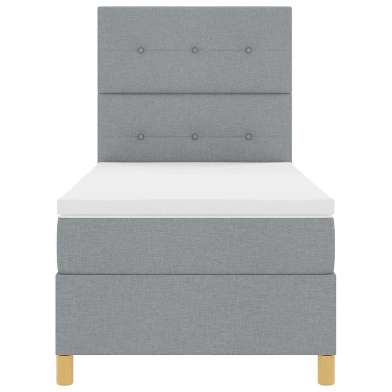 vidaXL Boxrugós ágy matracmal Világosszürke 80 x 200 cm szövet