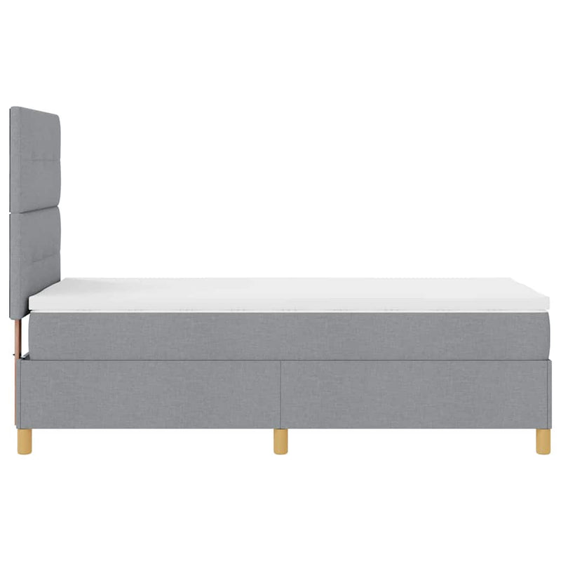 vidaXL Boxrugós ágy matracmal Világosszürke 80 x 200 cm szövet