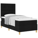 vidaXL Boxrugós ágy fejtámlával Fekete 80 x 200 cm szövet