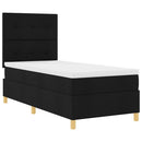 vidaXL Boxrugós ágy fejtámlával Fekete 80 x 200 cm szövet