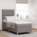 vidaXL Boxrugós ágy matracmal fejtámlával Tópszínű 90 x 190 cm szövet