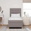 vidaXL Boxrugós ágy matracmal fejtámlával Tópszínű 90 x 190 cm szövet