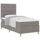 vidaXL Boxrugós ágy matracmal fejtámlával Tópszínű 90 x 190 cm szövet