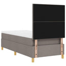 vidaXL Boxrugós ágy matracmal fejtámlával Tópszínű 90 x 190 cm szövet