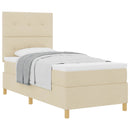 vidaXL Boxrugós ágy fejtámlával Krém 90 x 200 cm szövet