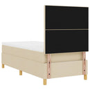 vidaXL Boxrugós ágy fejtámlával Krém 90 x 200 cm szövet