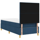 vidaXL Boxrugós ágy fejtámlával Kék 90 x 200 cm szövet