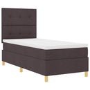 vidaXL Boxrugós ágy fejtámlával Sötét Barna 100 x 200 cm szövet