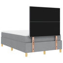 vidaXL Boxrugós ágy fejtámlával Világosszürke 120 x 190 cm szövet