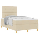 vidaXL Boxrugós ágy fejtámlával Krém 120 x 190 cm szövet