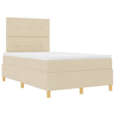 vidaXL Boxrugós ágy fejtámlával Krém 120 x 190 cm szövet