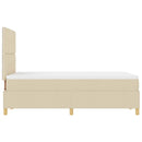 vidaXL Boxrugós ágy fejtámlával Krém 120 x 190 cm szövet