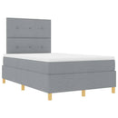 vidaXL Boxrugós ágy fejtámlával Világosszürke 120 x 200 cm szövet