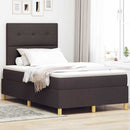 vidaXL Boxrugós ágy fejtámlával Sötét Barna 120 x 200 cm szövet