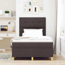 vidaXL Boxrugós ágy fejtámlával Sötét Barna 120 x 200 cm szövet