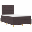 vidaXL Boxrugós ágy fejtámlával Sötét Barna 120 x 200 cm szövet
