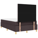 vidaXL Boxrugós ágy fejtámlával Sötét Barna 120 x 200 cm szövet