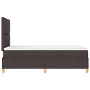 vidaXL Boxrugós ágy fejtámlával Sötét Barna 120 x 200 cm szövet