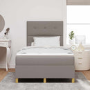 vidaXL Boxrugós ágy fejtámlával Tópszínű 120 x 200 cm szövet