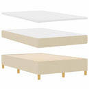 vidaXL Boxrugós ágy fejtámlával Krém 120 x 200 cm szövet