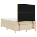 vidaXL Boxrugós ágy fejtámlával Krém 120 x 200 cm szövet