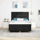 vidaXL Boxrugós ágy matracmal fejtámlával Fekete 140 x 200 cm szövet