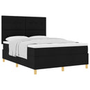 vidaXL Boxrugós ágy matracmal fejtámlával Fekete 140 x 200 cm szövet