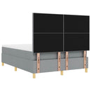 vidaXL Boxrugós ágy fejtámlával Világosszürke 160 x 200 cm szövet