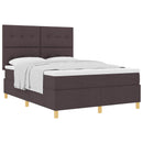 vidaXL Boxrugós ágy fejtámlával Sötét Barna 160 x 200 cm szövet