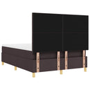vidaXL Boxrugós ágy fejtámlával Sötét Barna 160 x 200 cm szövet