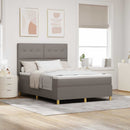 vidaXL Boxrugós ágy matracmal fejtámlával Tópszínű 160 x 200 cm szövet