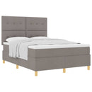 vidaXL Boxrugós ágy matracmal fejtámlával Tópszínű 160 x 200 cm szövet