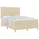 vidaXL Boxrugós ágy fejtámlával Krém 160 x 200 cm szövet