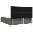 vidaXL Boxrugós ágy fejtámlával Sötétszürke 180 x 200 cm szövet