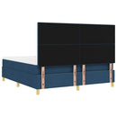 vidaXL Boxrugós ágy fejtámlával Kék 180 x 200 cm szövet