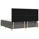 vidaXL Boxrugós ágy fejtámlával Sötétszürke 200 x 200 cm szövet
